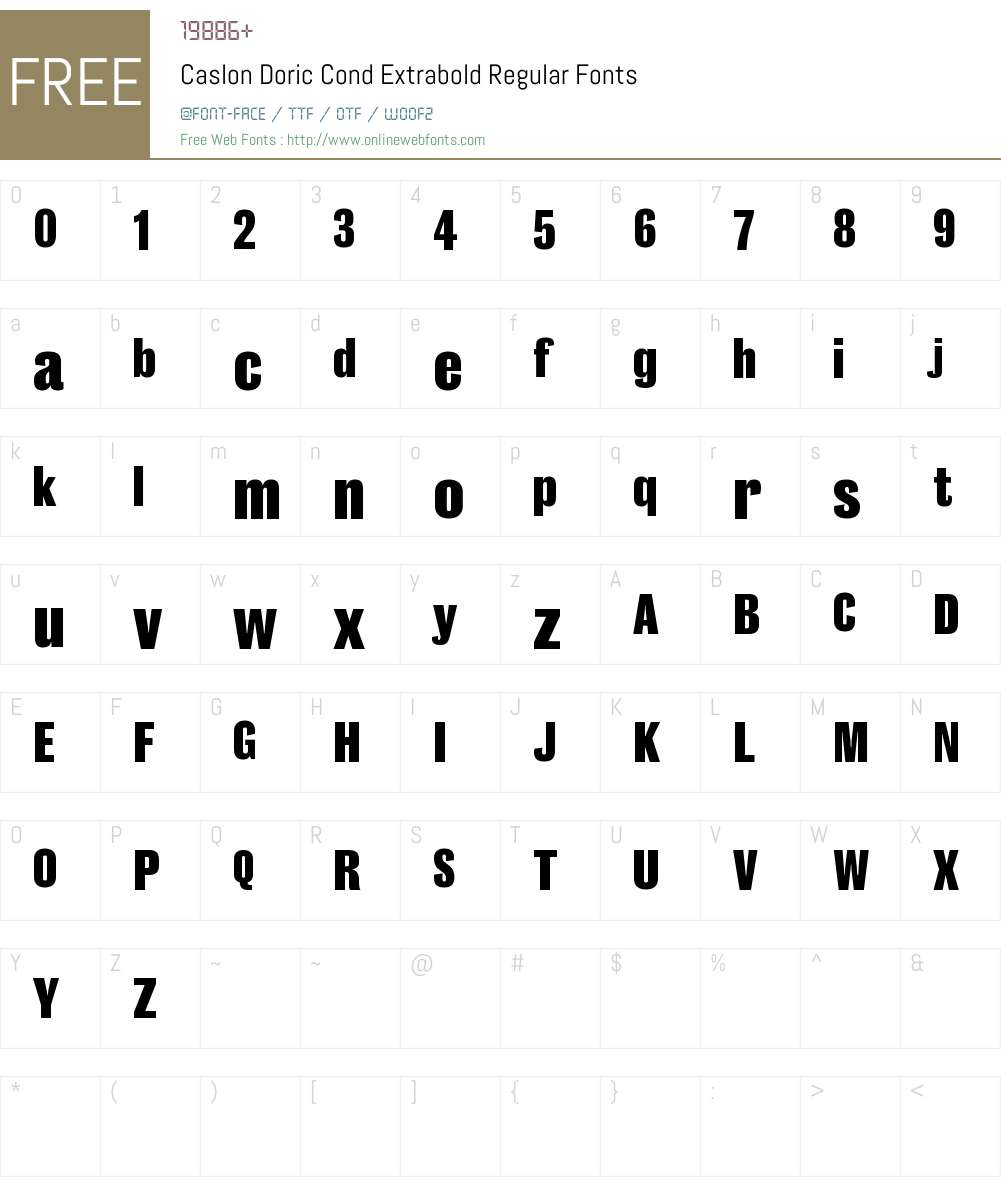 Caslon Doric Cond Extrabold Font Screenshots