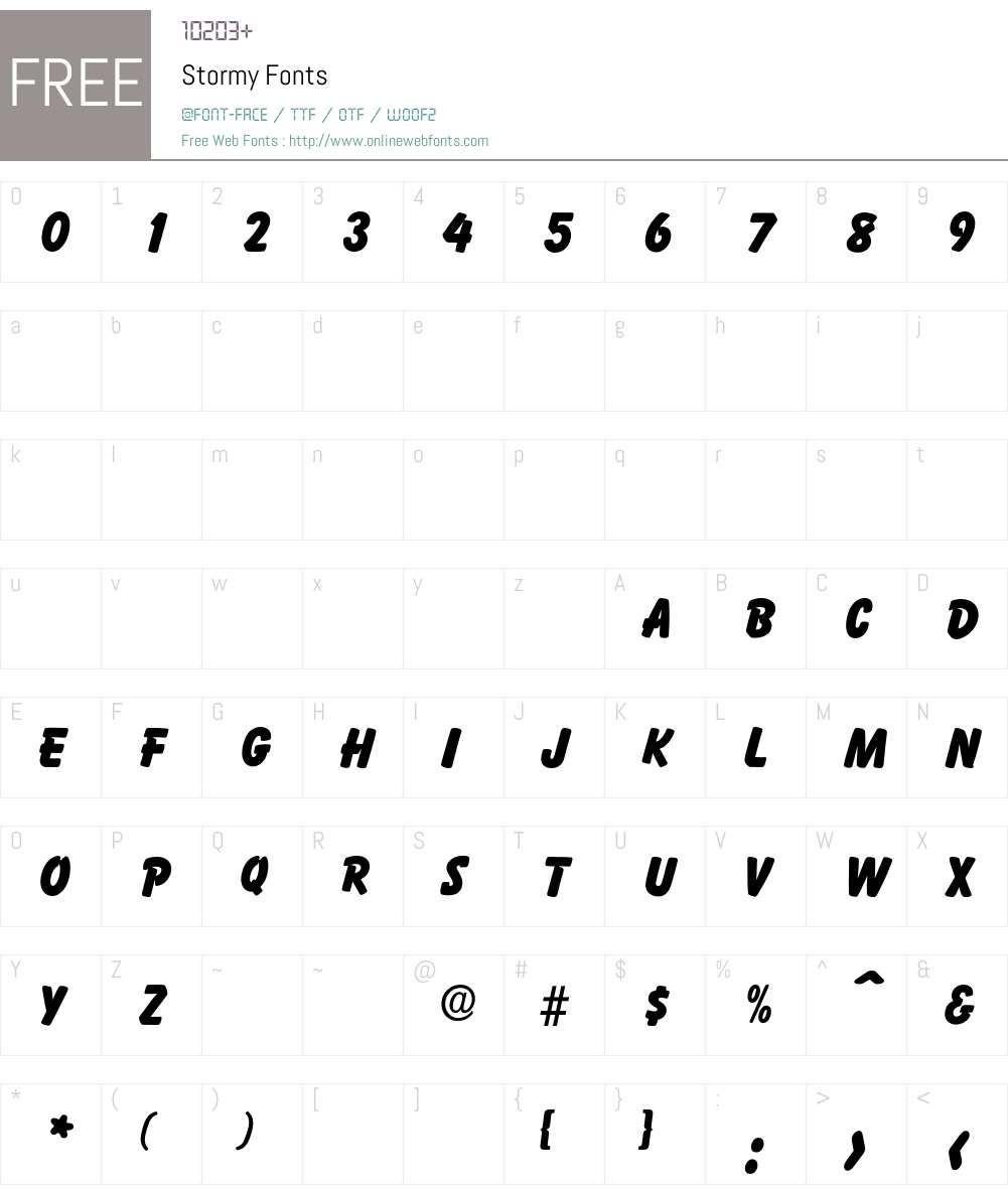 Stormy Font Screenshots
