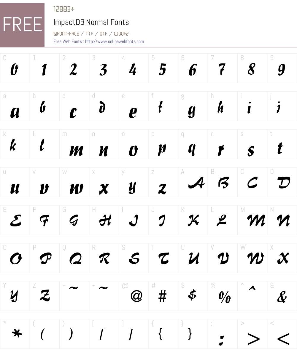 ImpactDB Font Screenshots