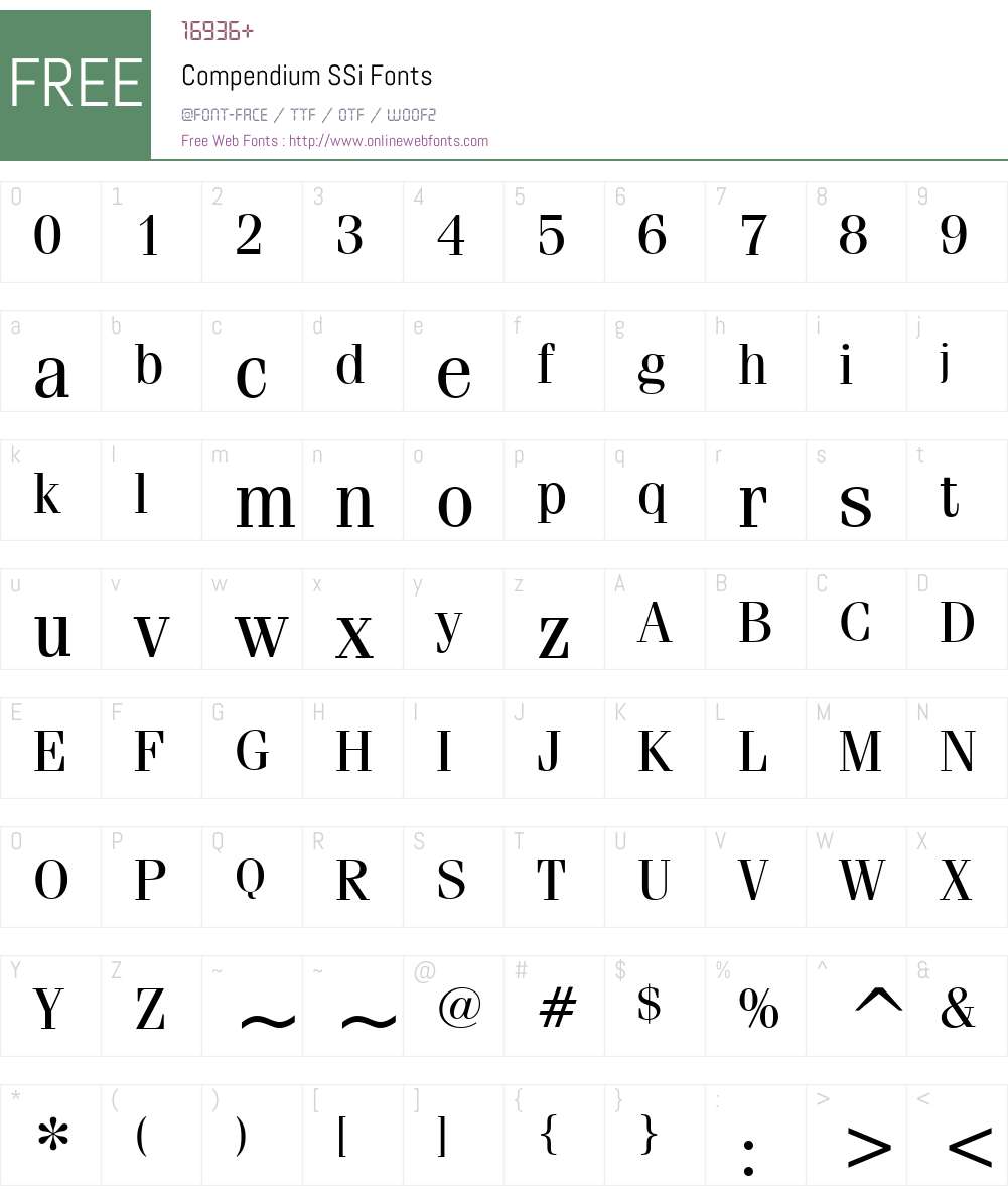 Compendium SSi Font Screenshots