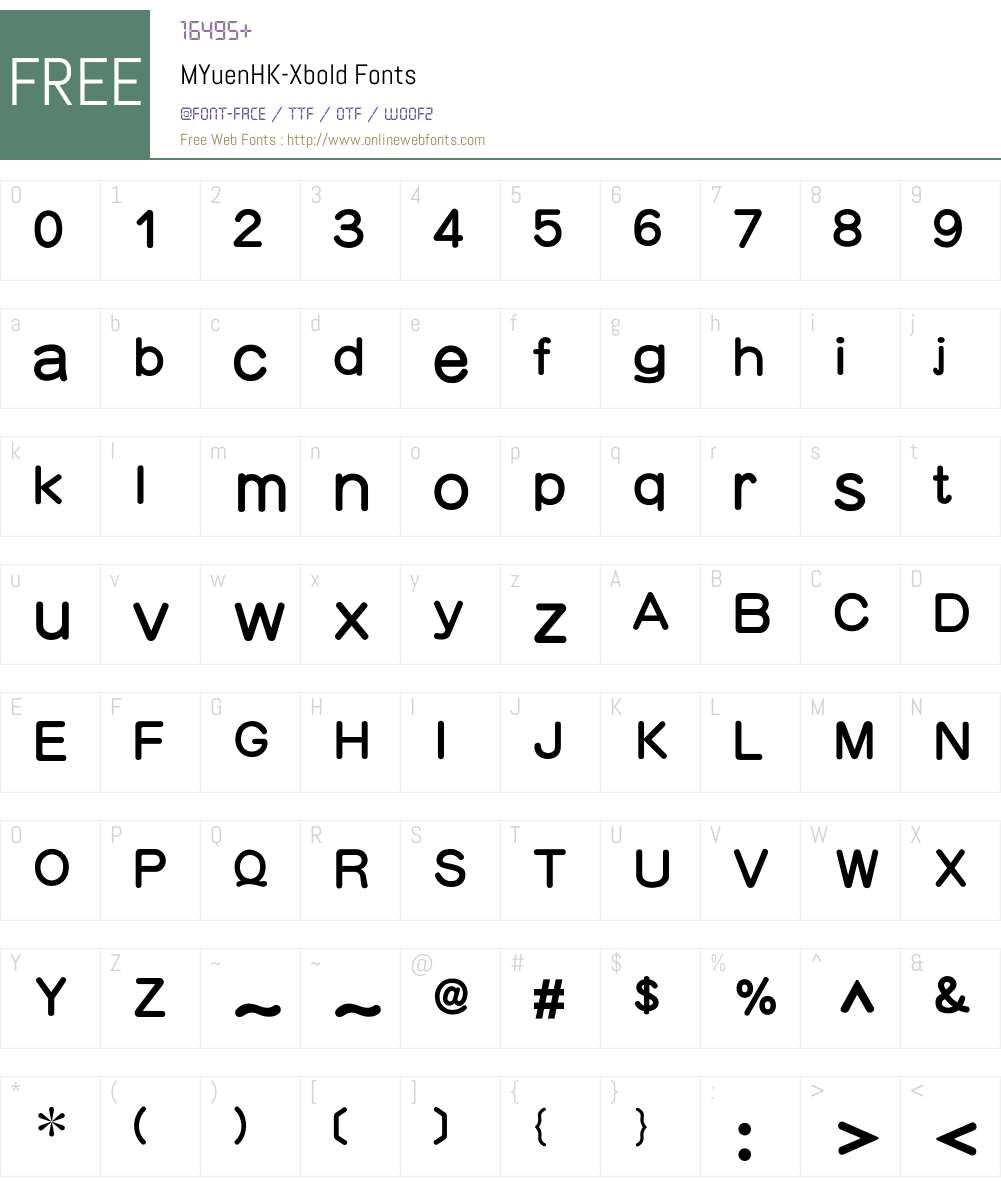 MYuenHK Font Screenshots