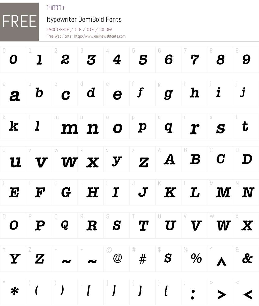 Itypewriter Font Screenshots