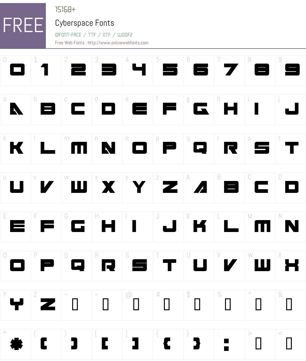 Cyberspace Font Screenshots