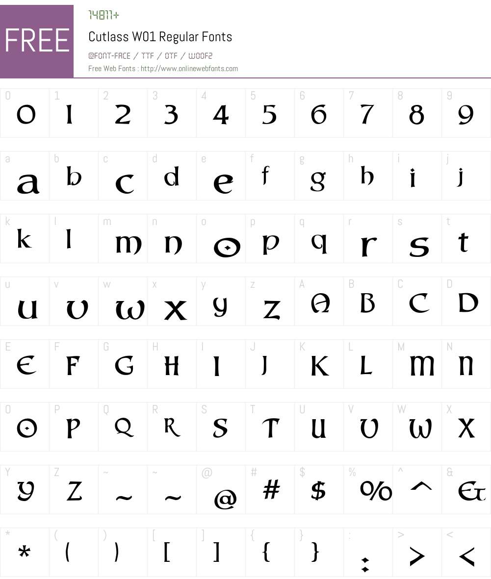 CutlassW01-Regular Font Screenshots