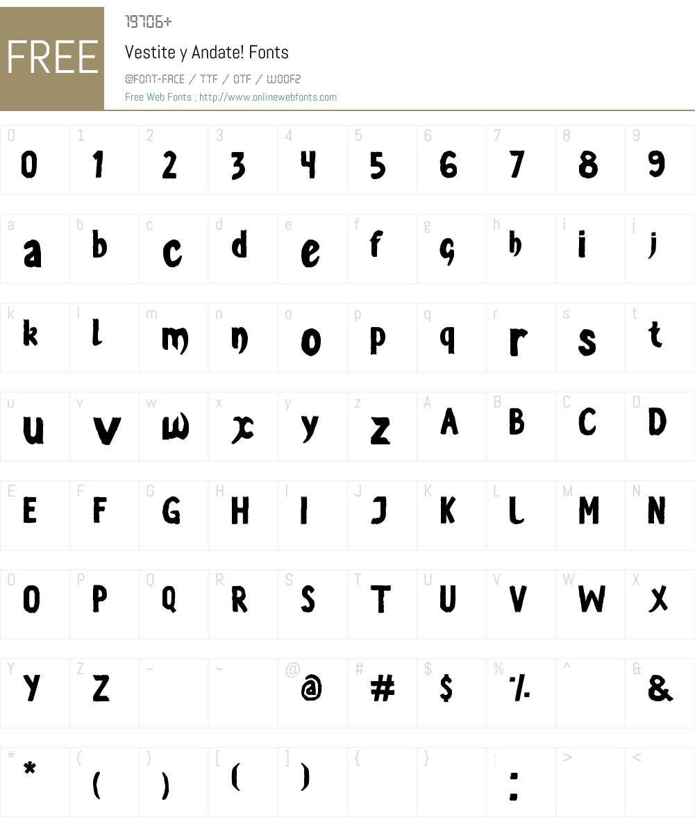 Vestite y Andate! Font Screenshots