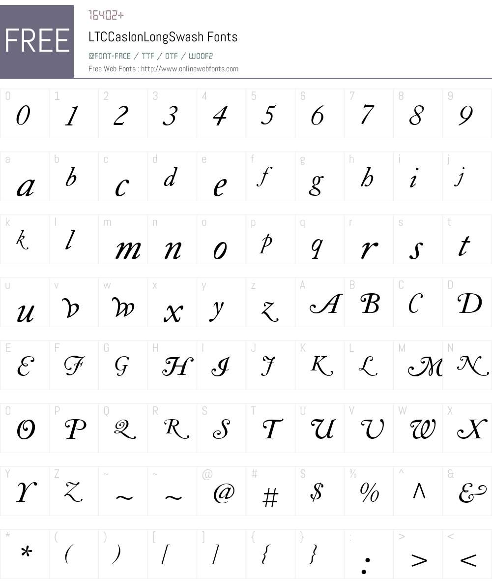 LTCCaslonLongSwash Font Screenshots