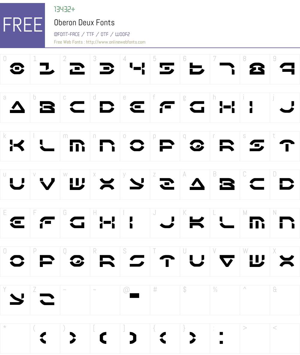 Oberon Deux Font Screenshots