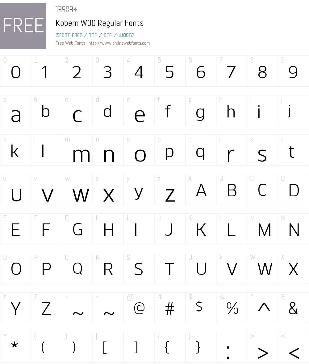 KobernW00-Regular Font Screenshots