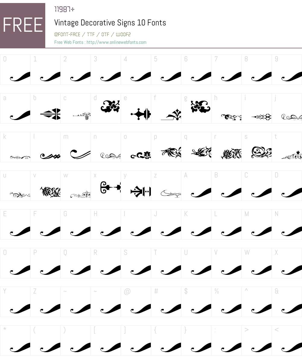 Vintage Decorative Signs 10 Font Screenshots