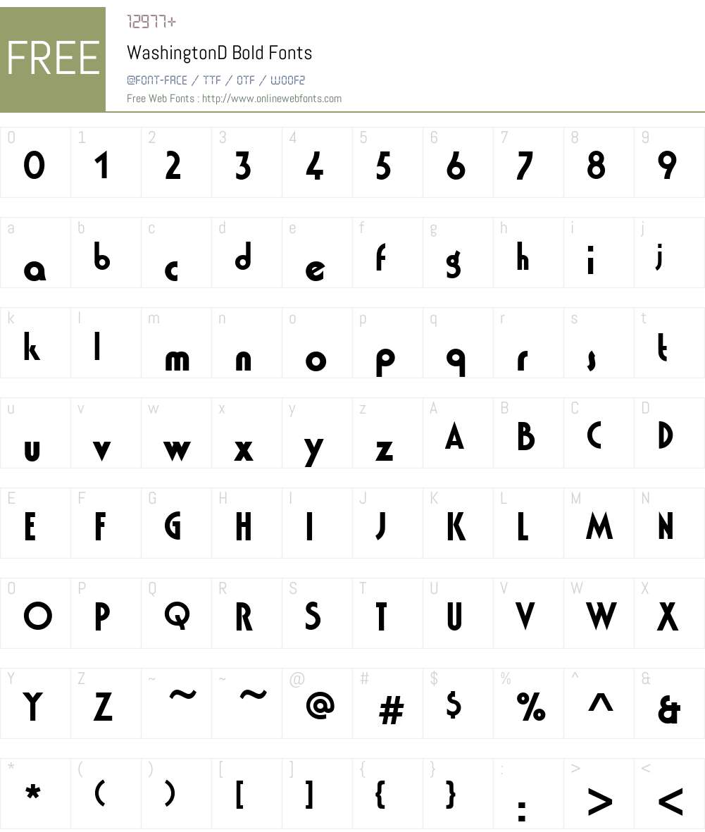 WashingtonD Font Screenshots