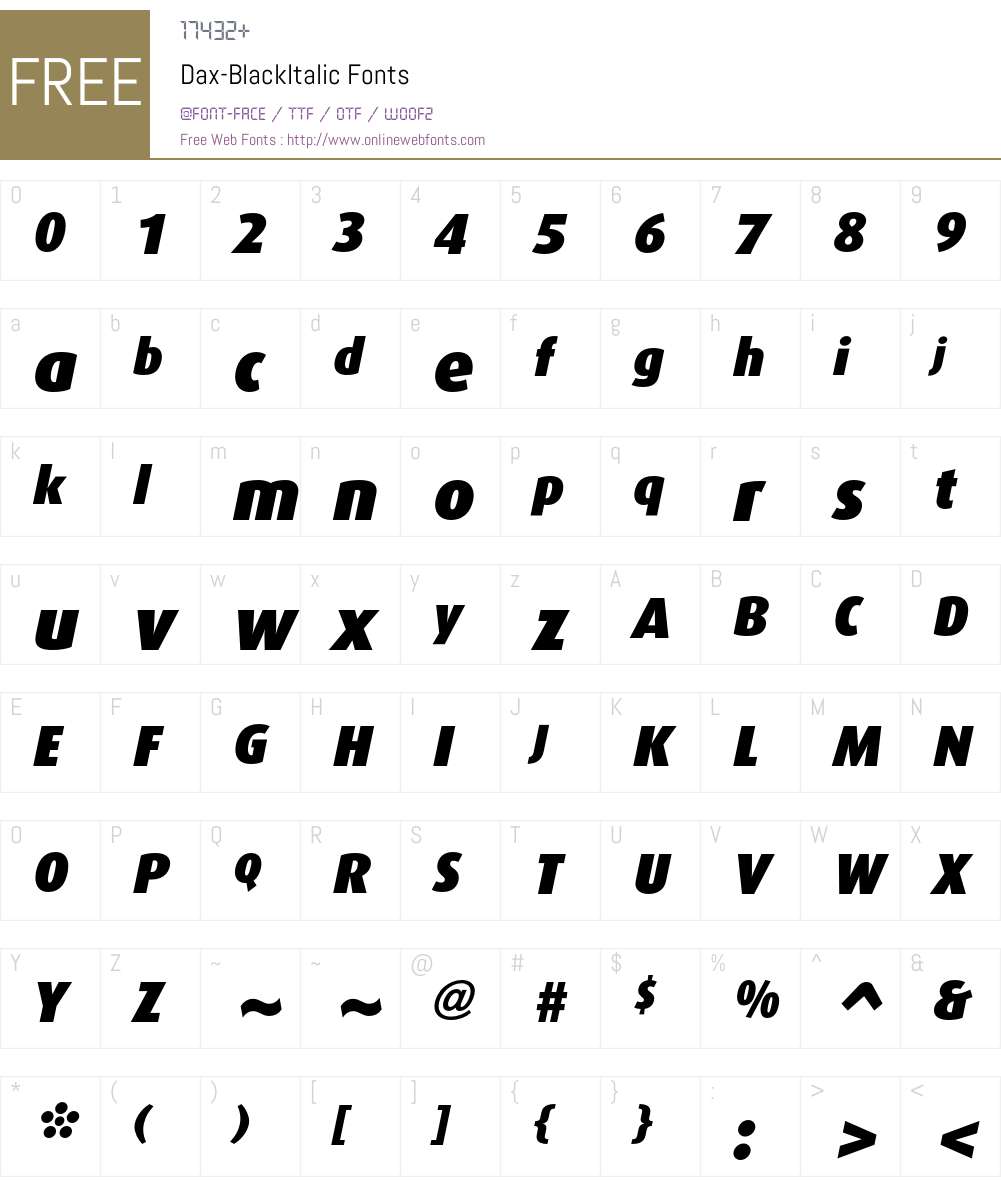 Dax Font Screenshots