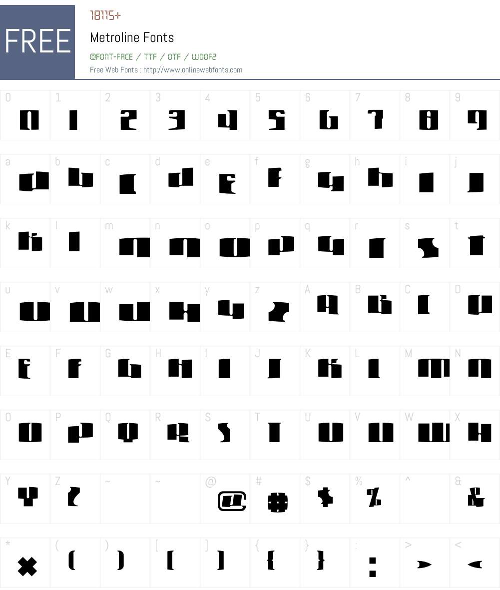 Metroline Font Screenshots