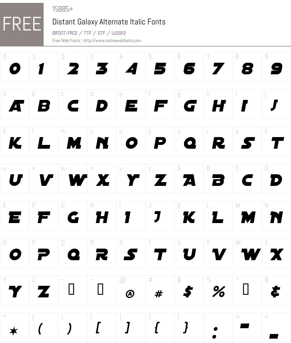 Distant Galaxy Alternate Font Screenshots