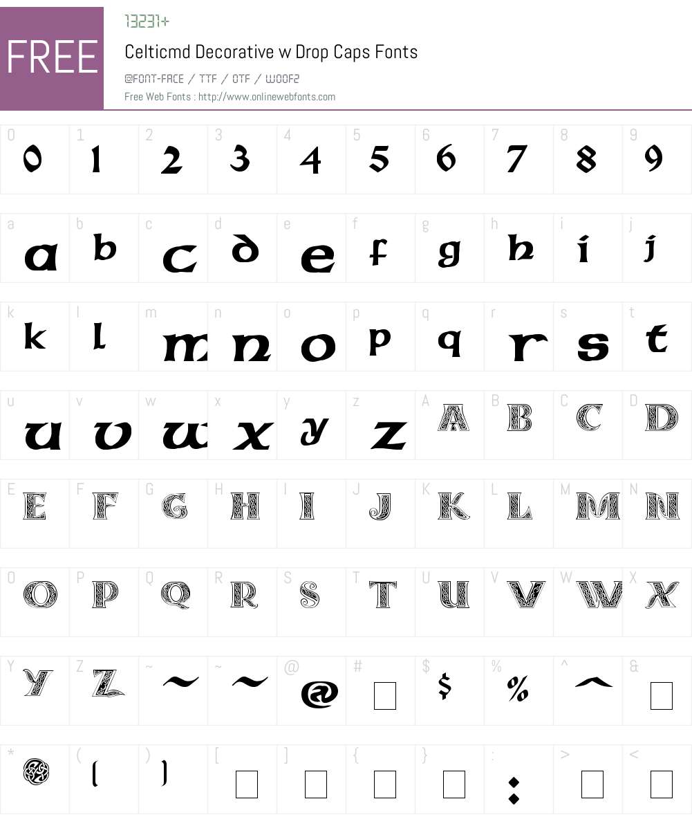 Celticmd Font Screenshots