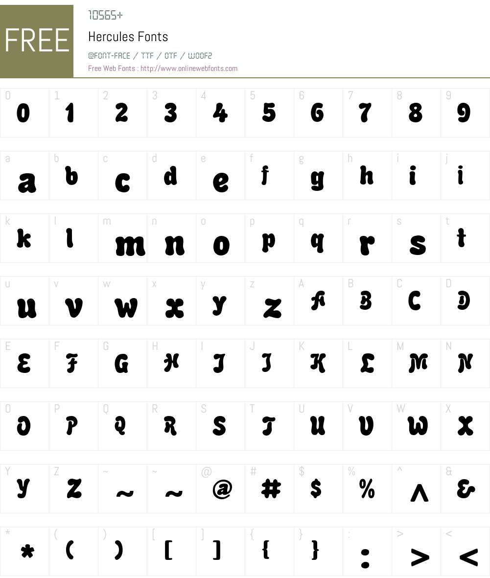 Hercules Font Screenshots