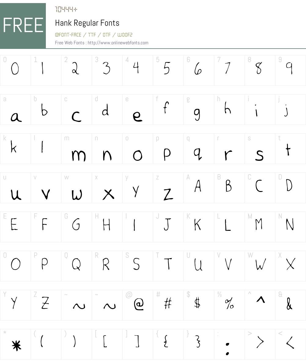 Hank Font Screenshots