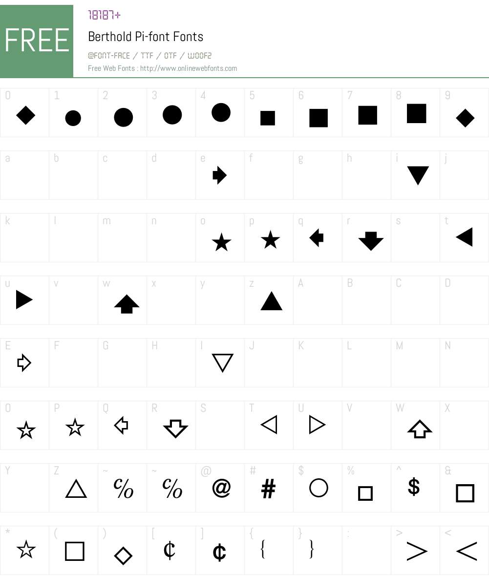 Berthold Pi BQ Font Screenshots