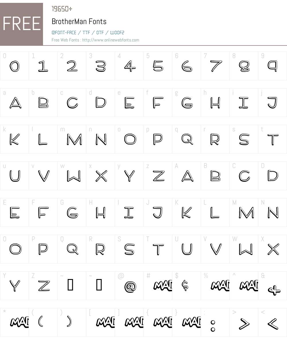 BrotherMan Font Screenshots