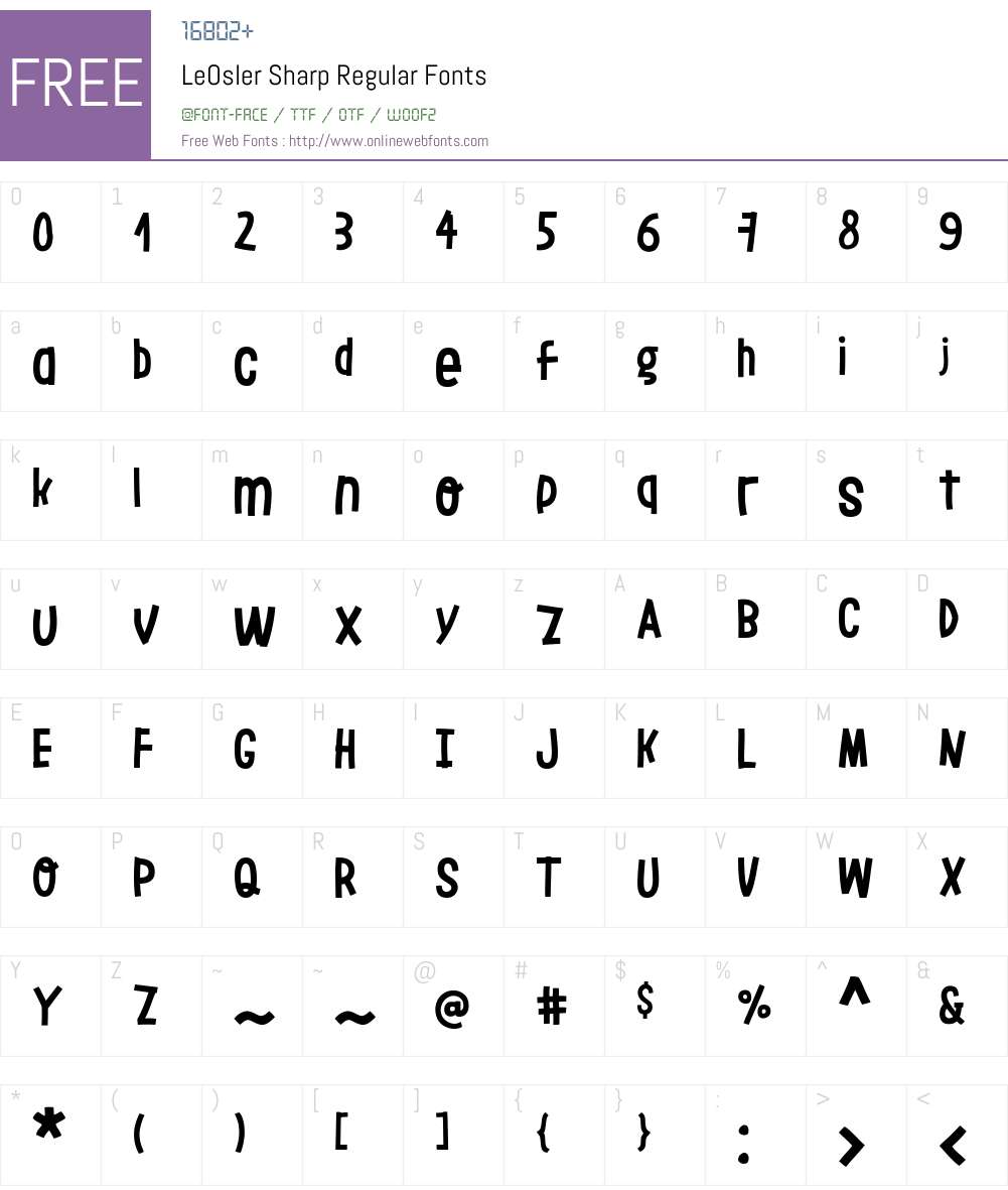 LeOsler-SharpRegular Font Screenshots