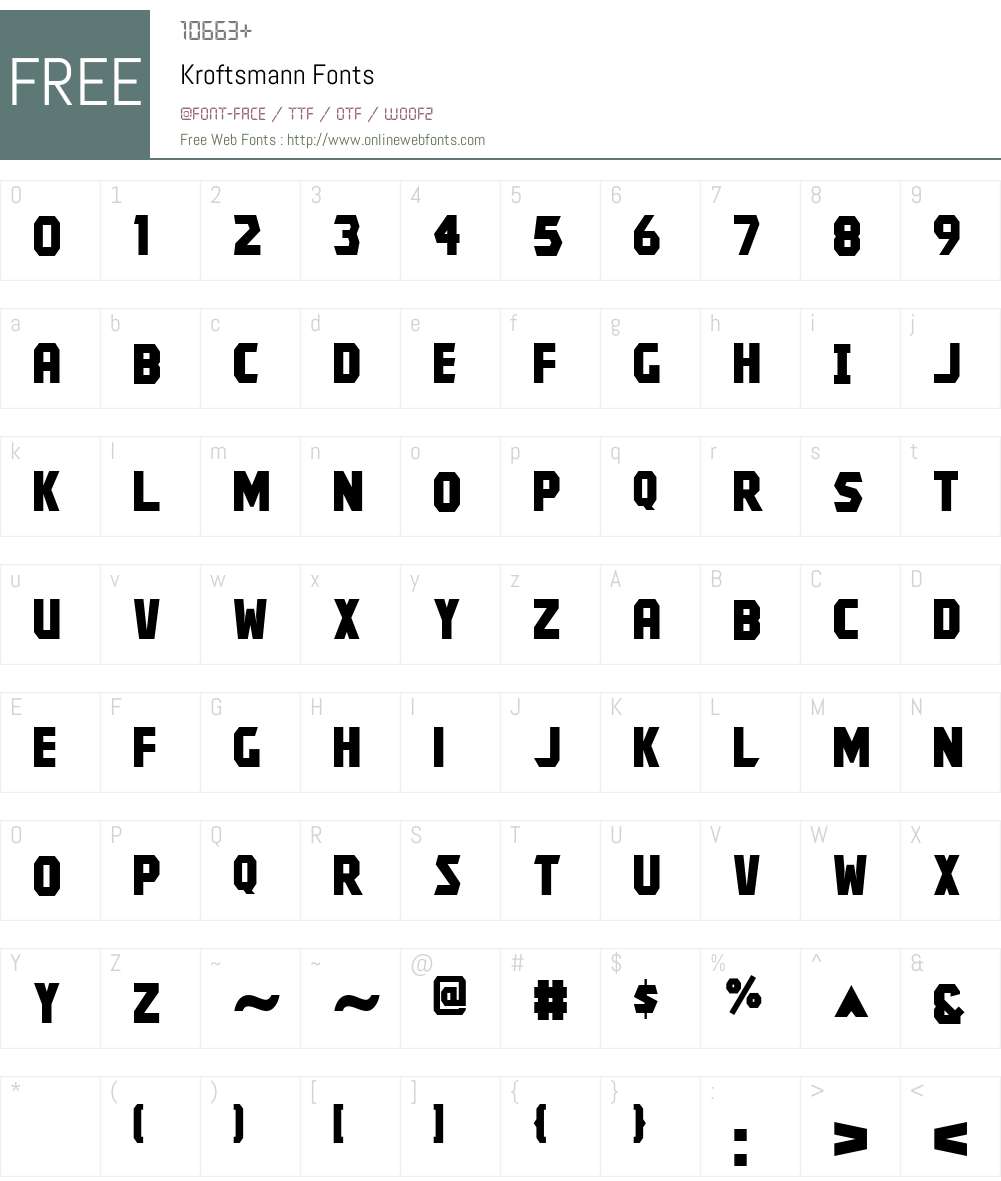 Kroftsmann Font Screenshots