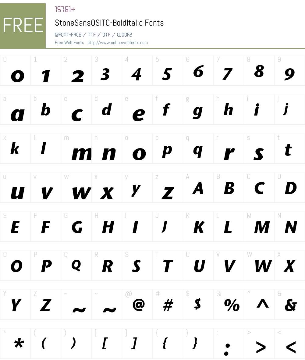 StoneSansOSITC Font Screenshots