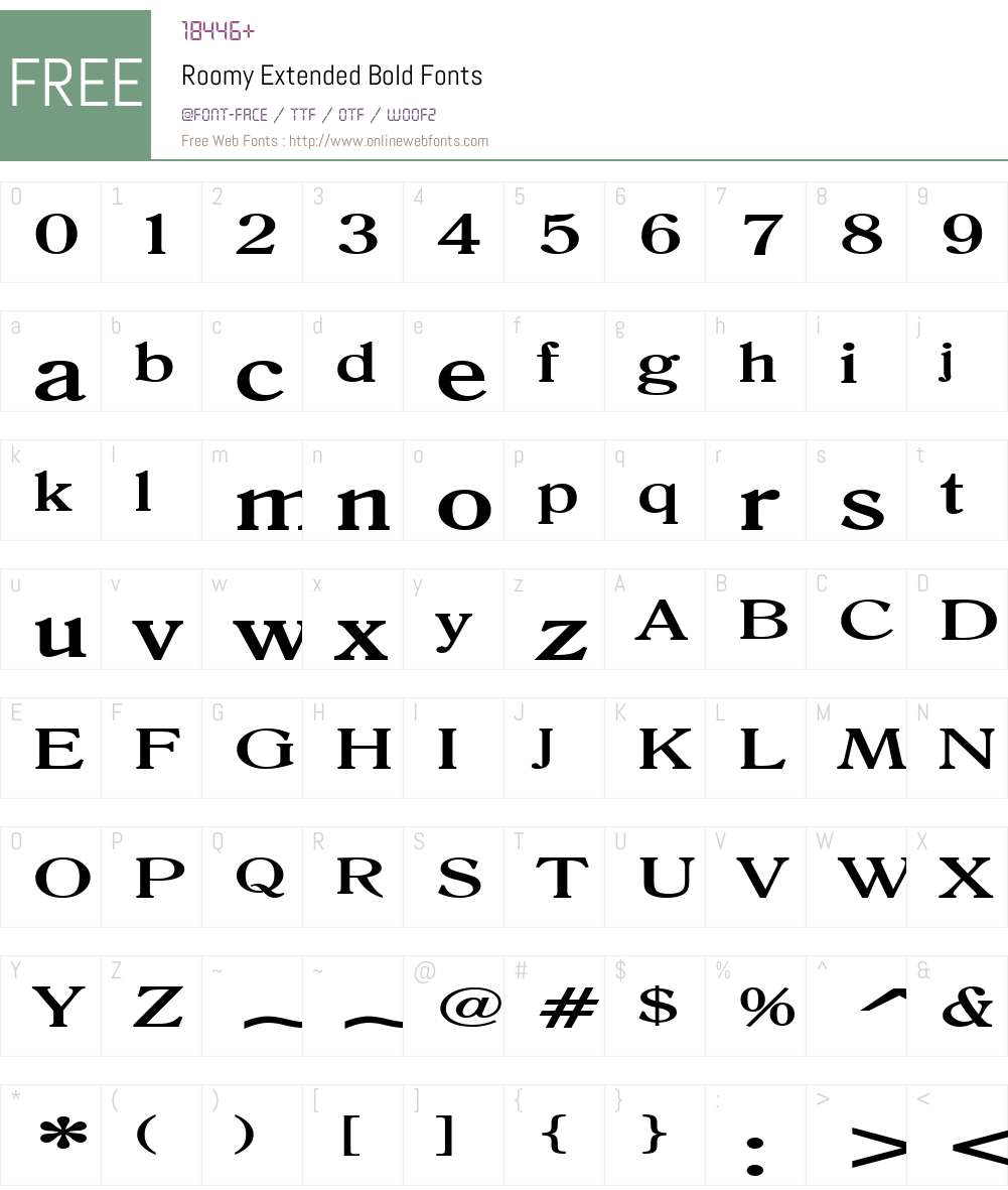 Roomy Extended Font Screenshots
