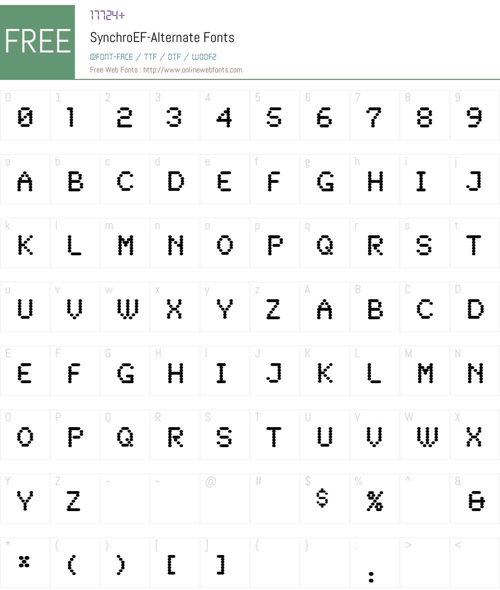 SynchroEF-Alternate Font Screenshots