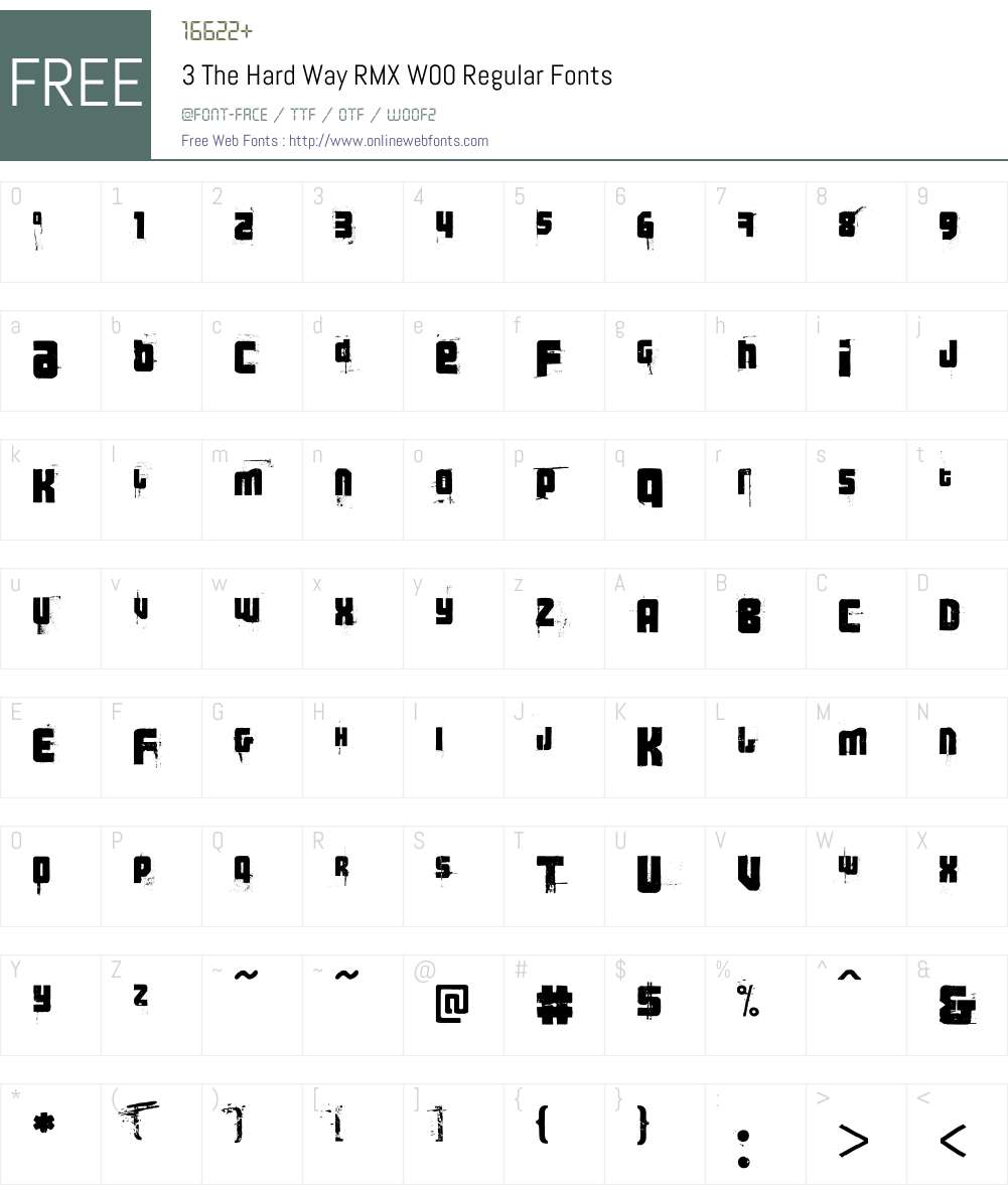 3TheHardWayRMXW00-Regular Font Screenshots