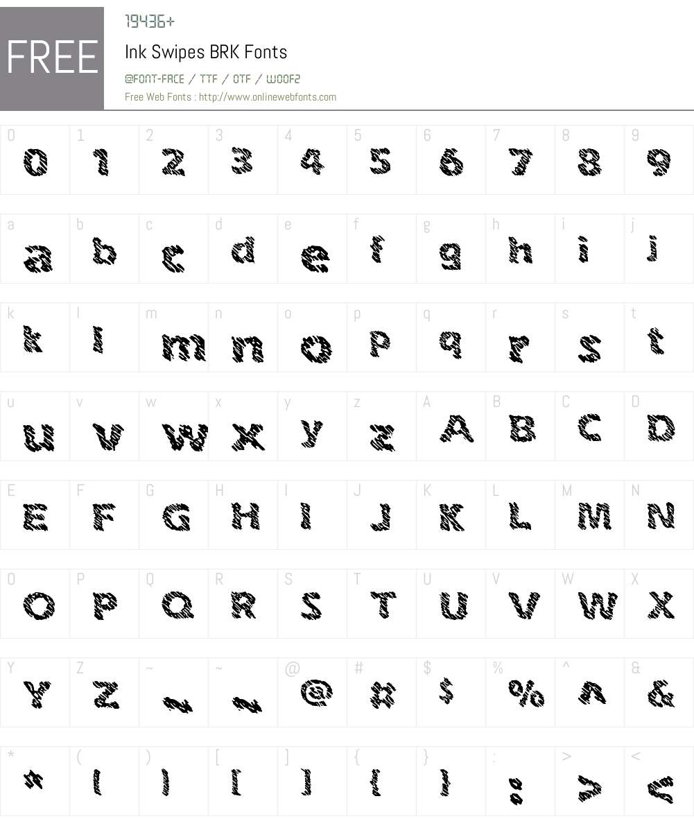 Ink Swipes BRK Font Screenshots