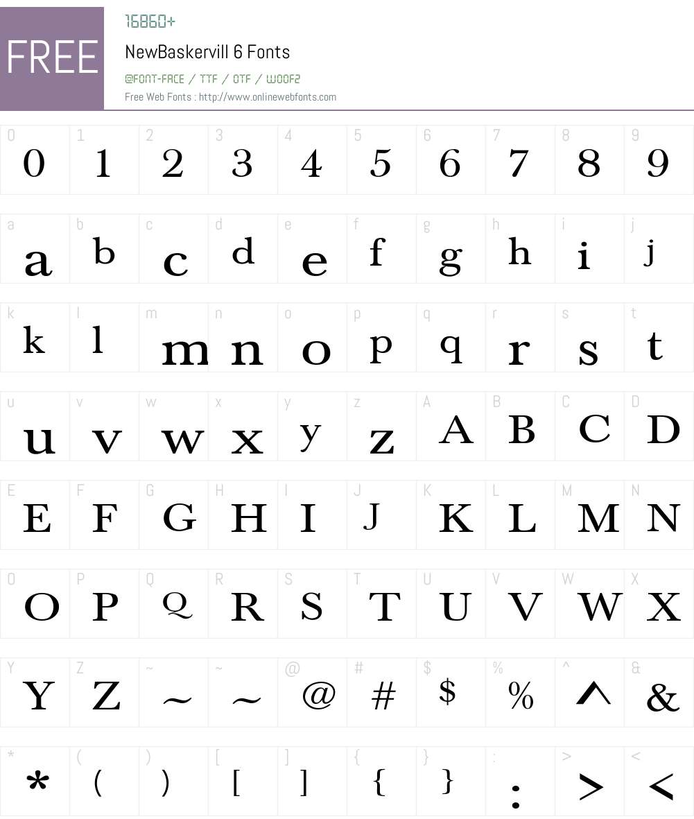 NewBaskervill 6 Font Screenshots