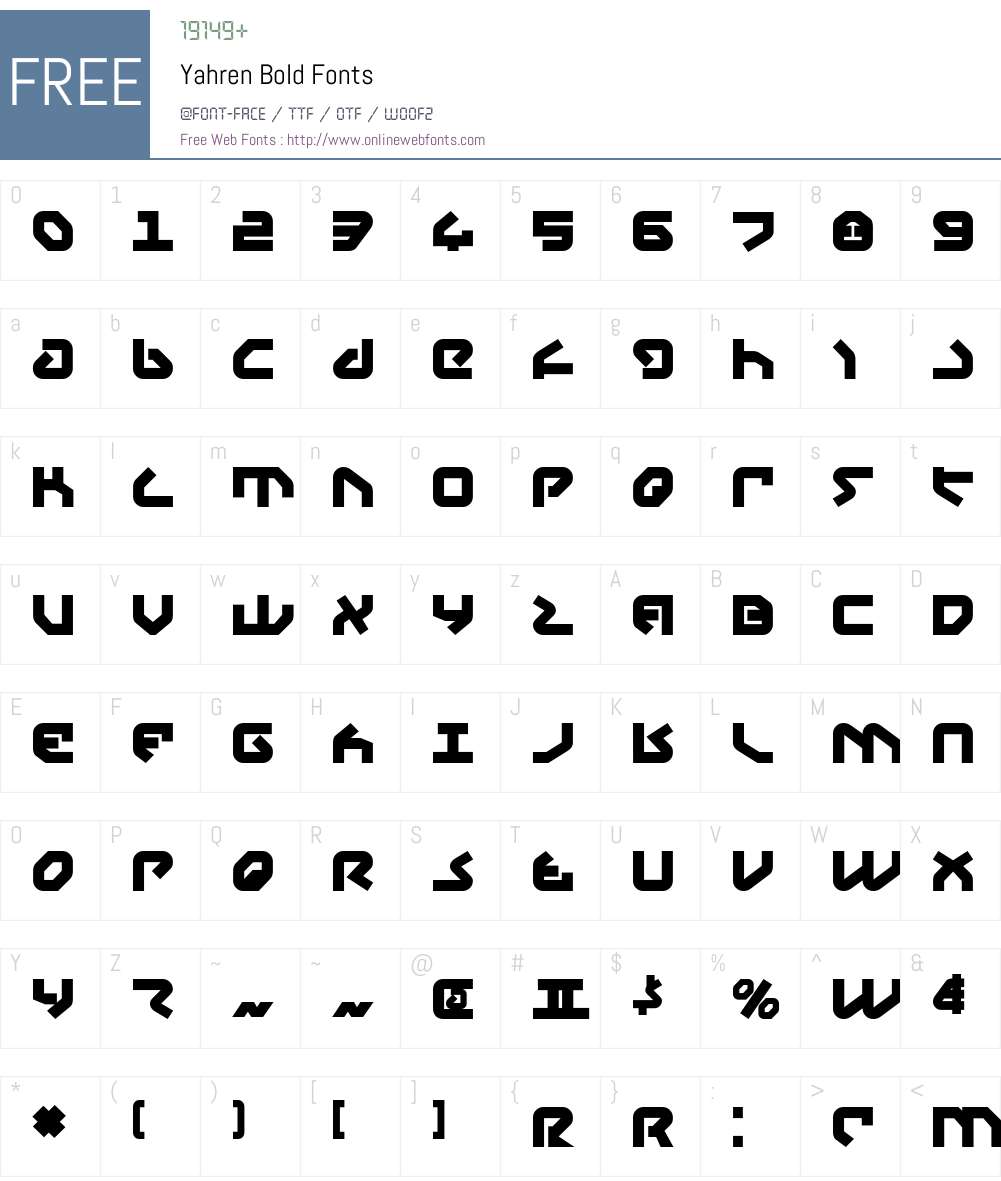 Yahren Bold Font Screenshots