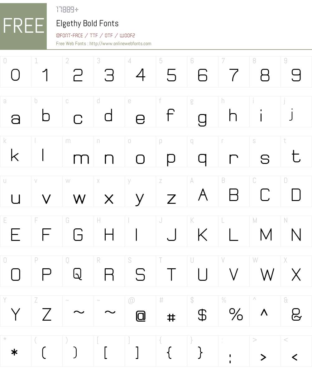 Elgethy Bold Font Screenshots