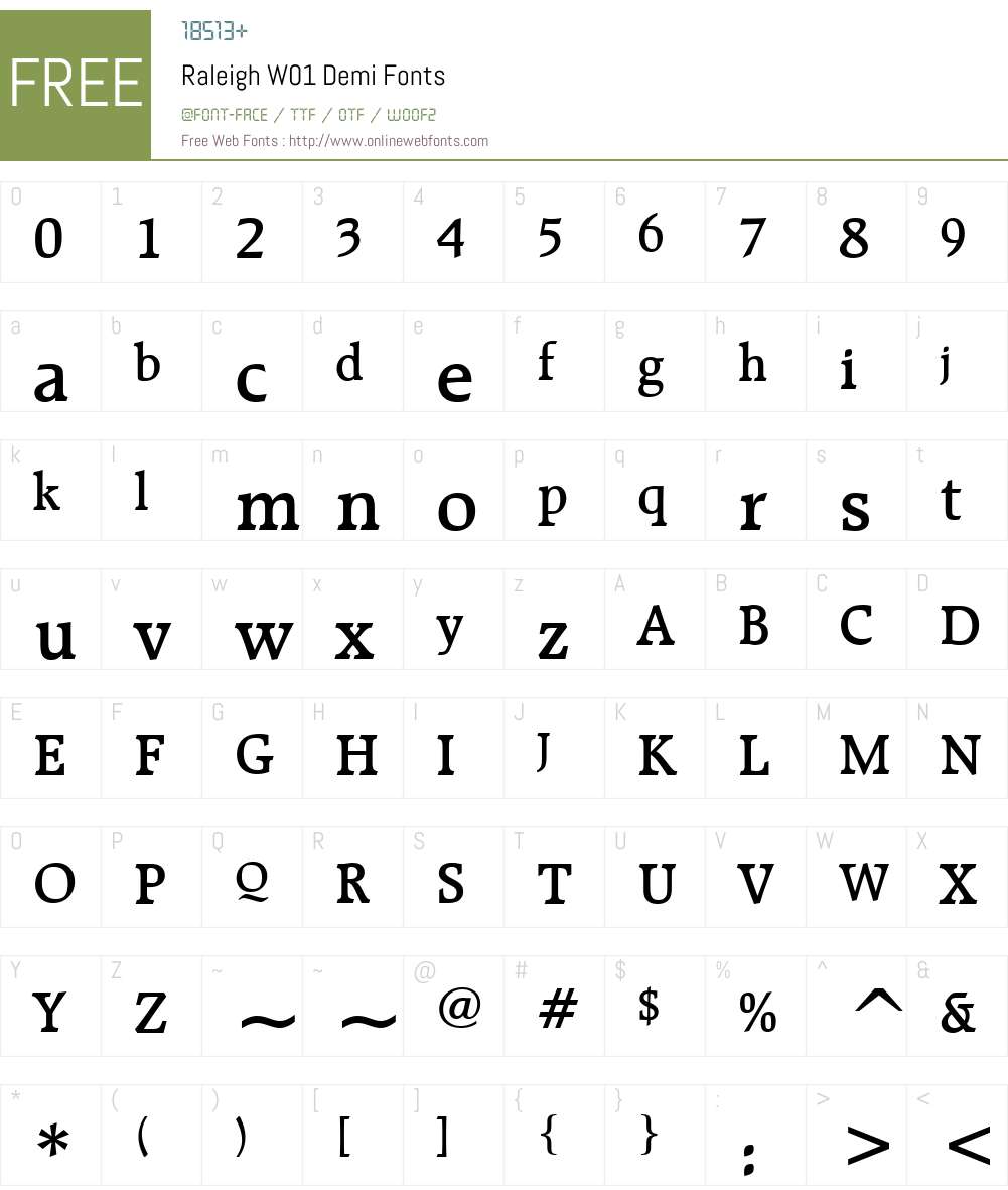 RaleighW01-Demi Font Screenshots