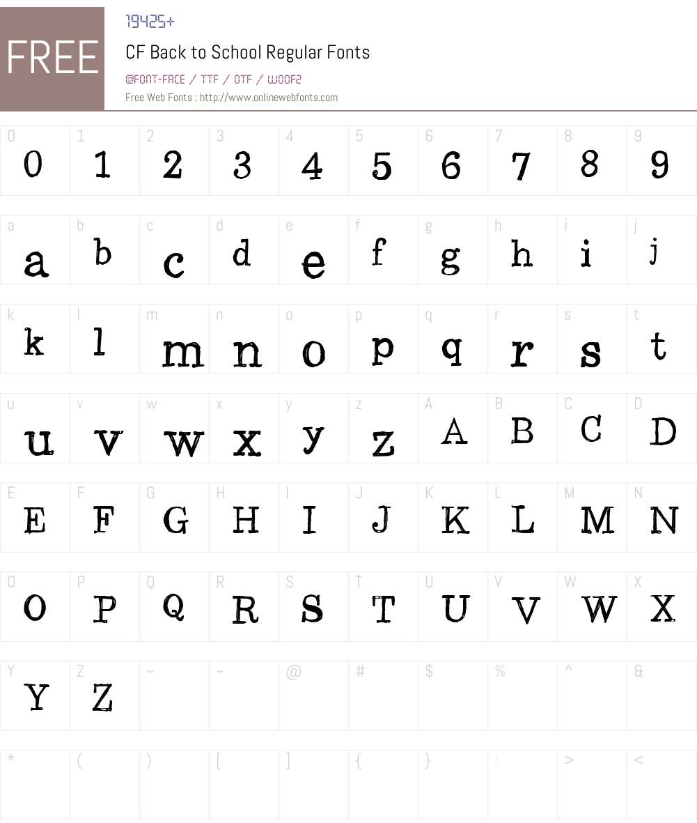 CF Back to School Font Screenshots
