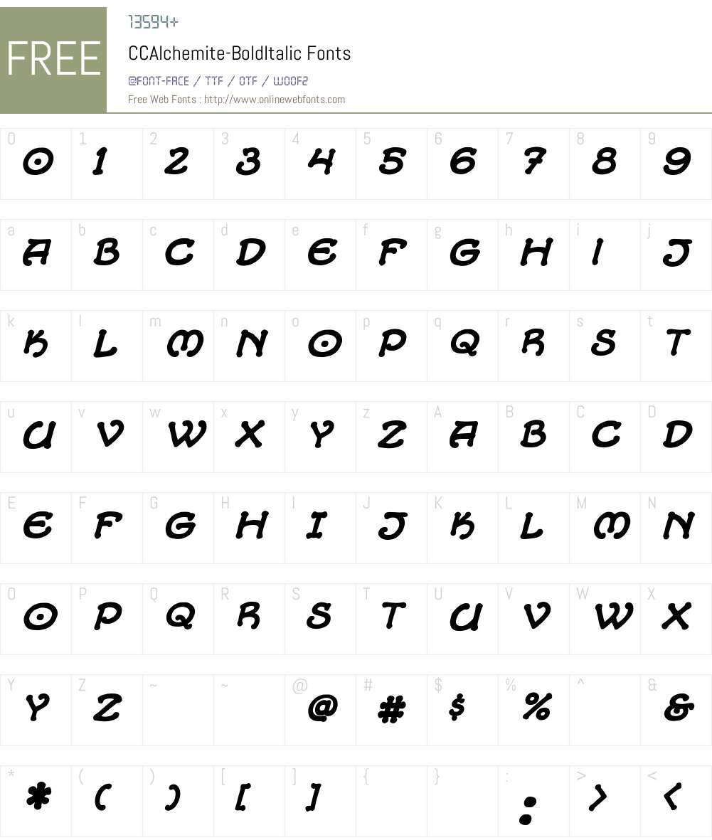 CCAlchemite Font Screenshots
