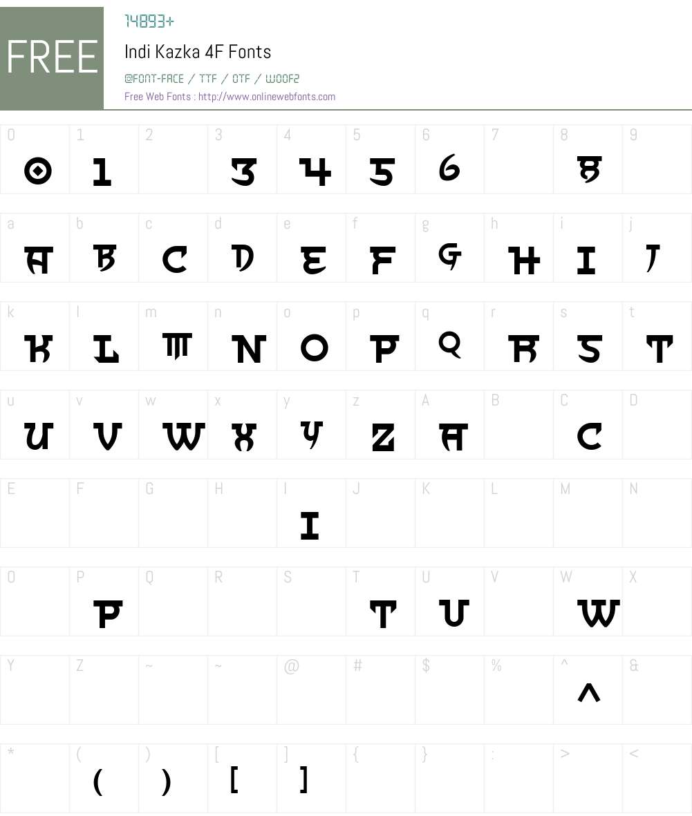 IndiKazka4F Font Screenshots