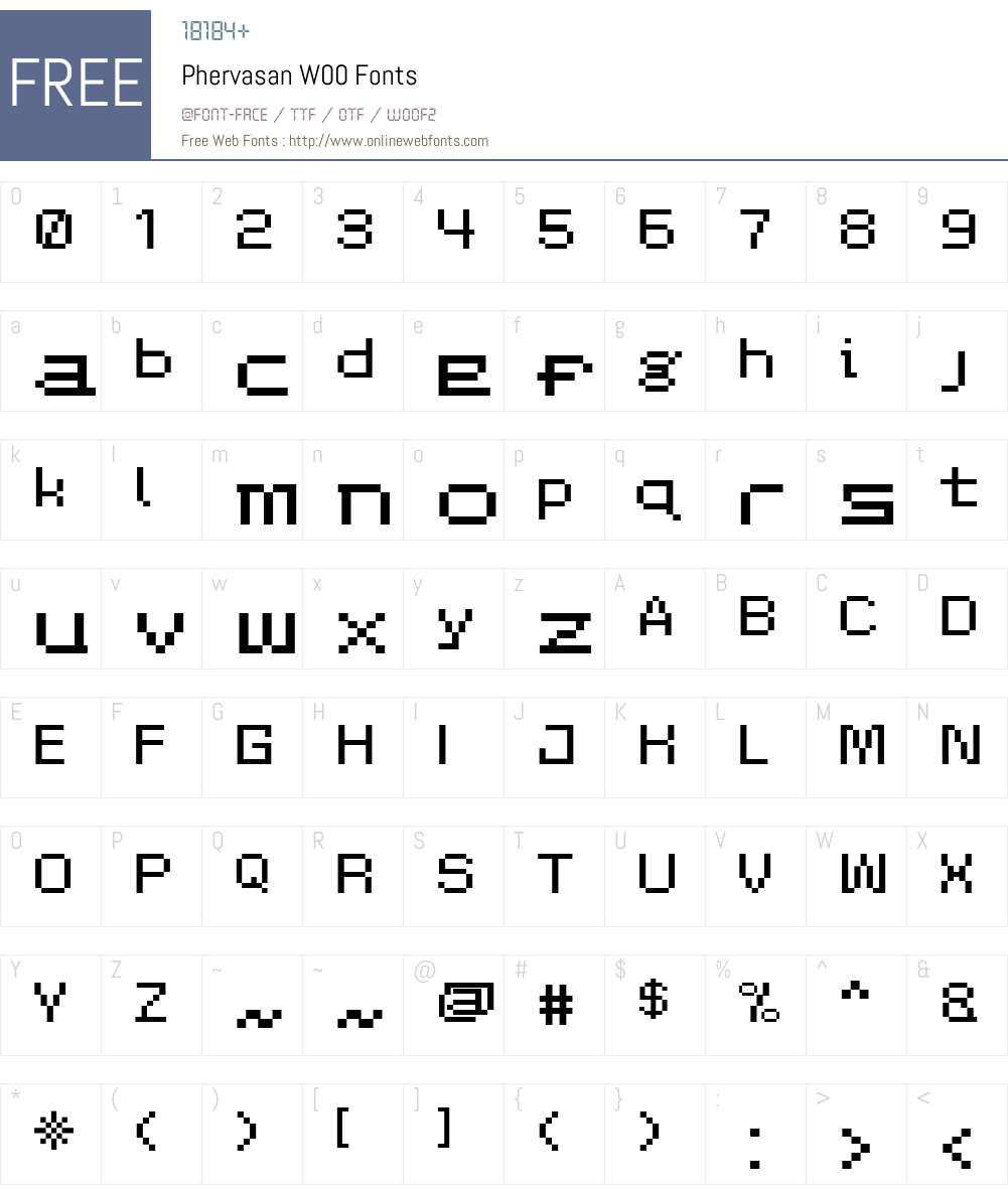 PhervasanW00 Font Screenshots