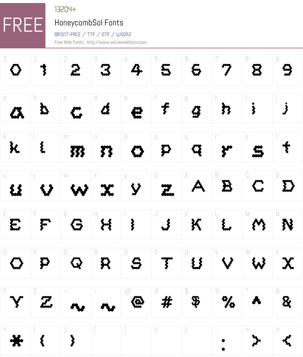 HoneycombSol Font Screenshots