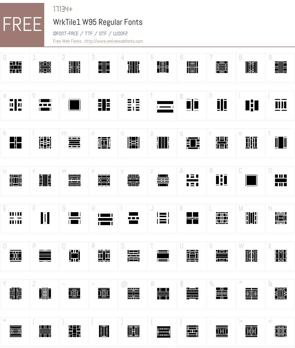 WrkTile1 Font Screenshots