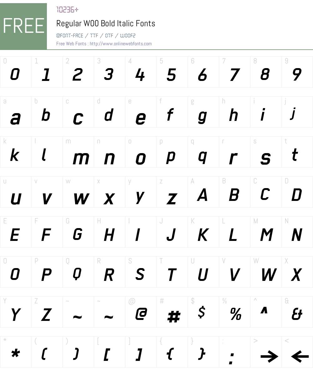 Regular W00 Bold Italic 2.00 Fonts Free Download - OnlineWebFonts.COM