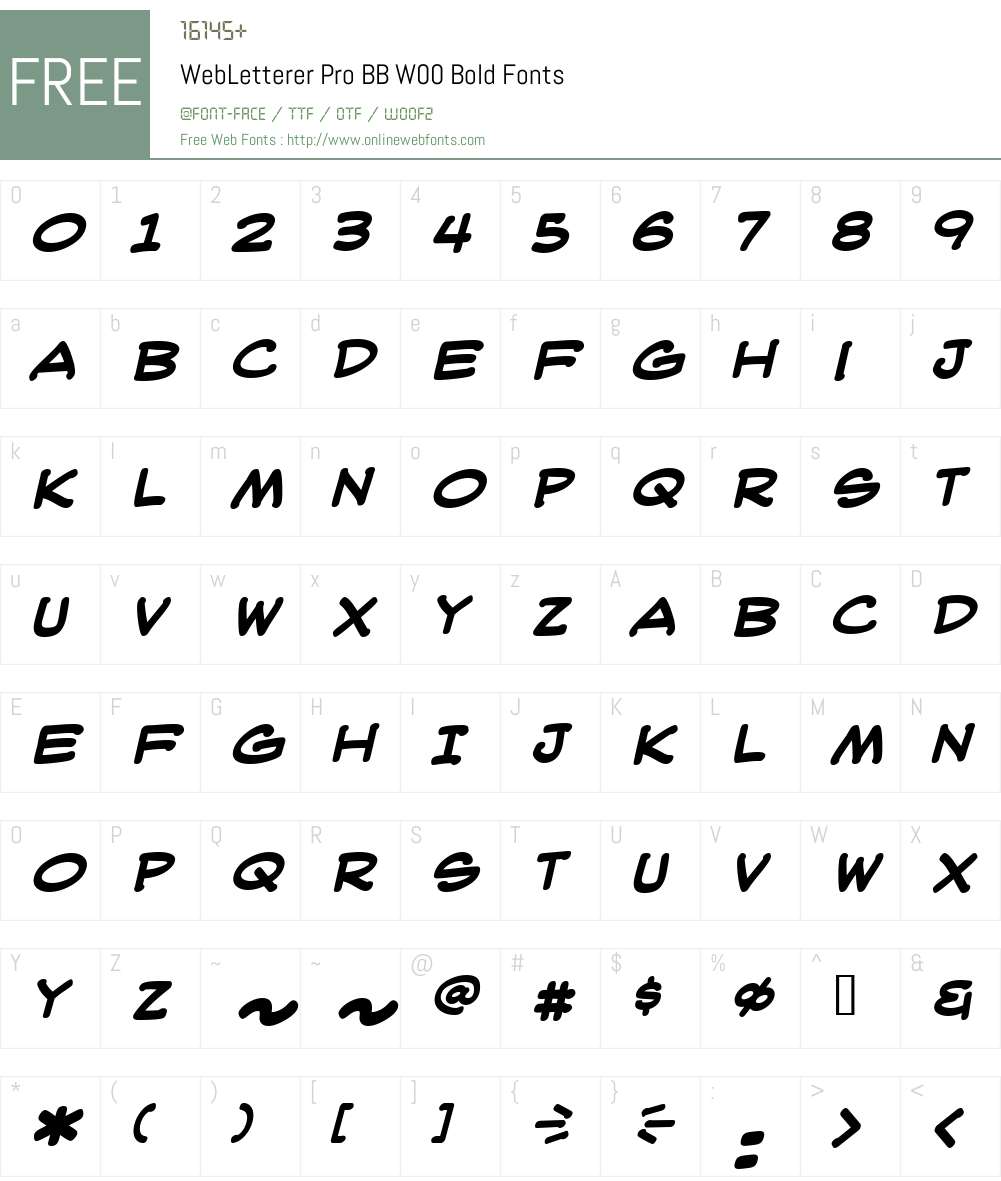 WebLetterer Pro BB Font Screenshots