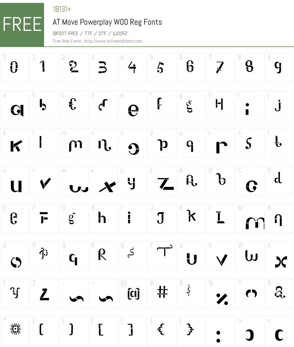 ATMovePowerplayW00-Reg Font Screenshots