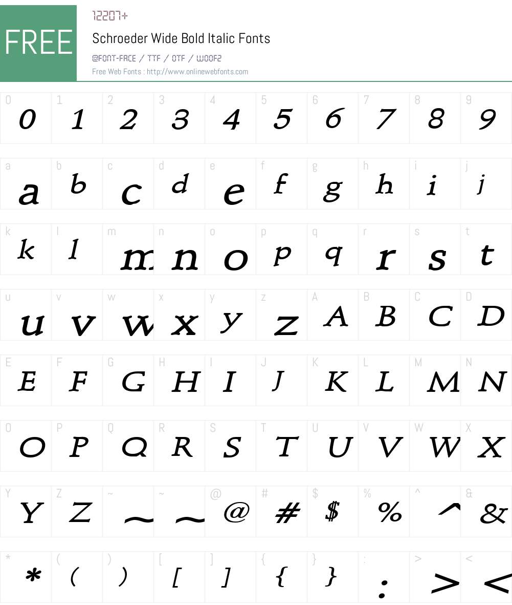Schroeder Wide Font Screenshots