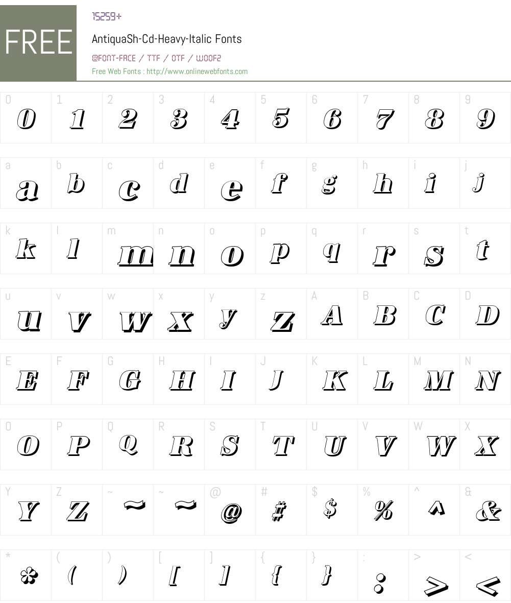 AntiquaSh-Cd-Heavy Font Screenshots