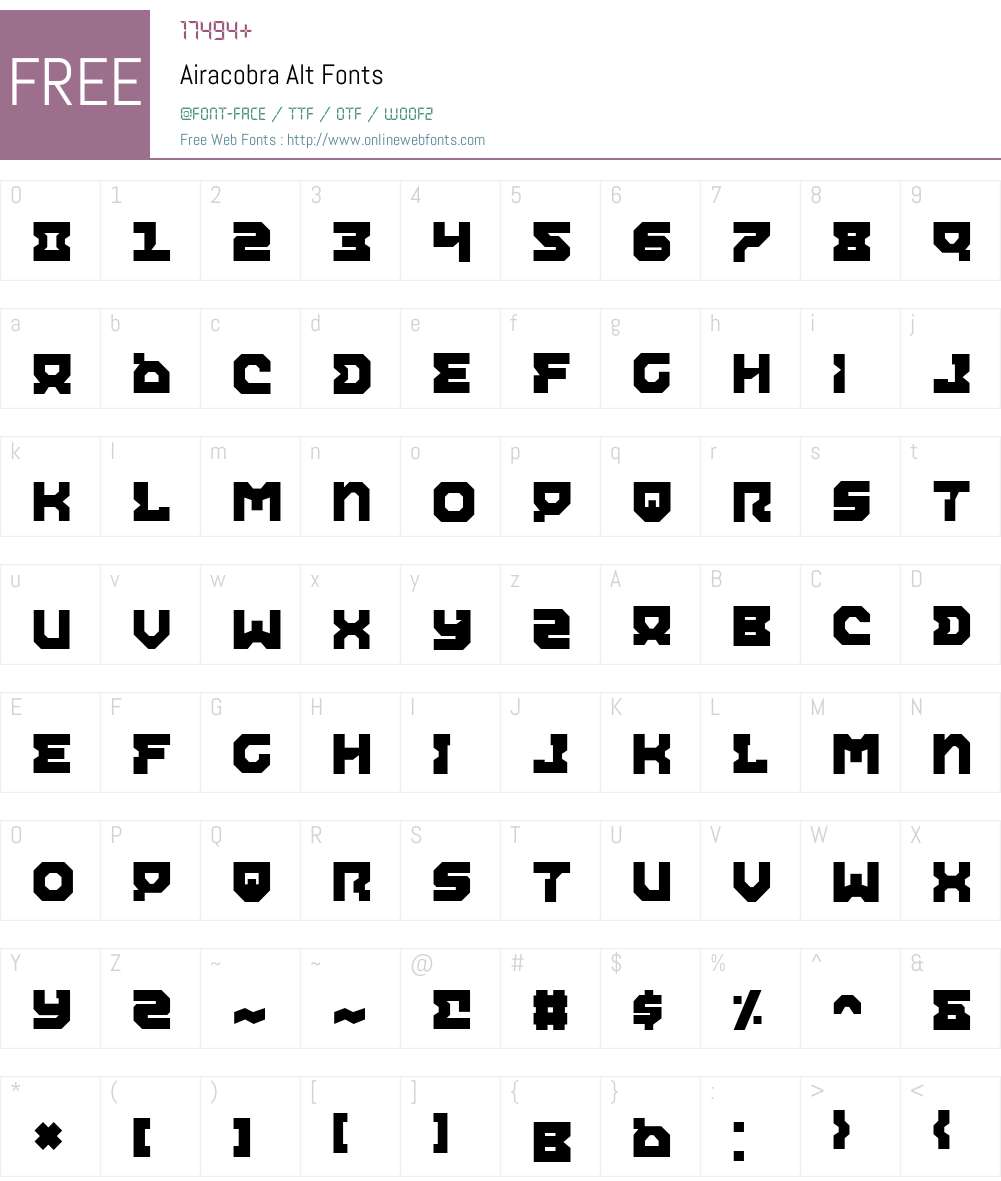 Airacobra Alt Font Screenshots