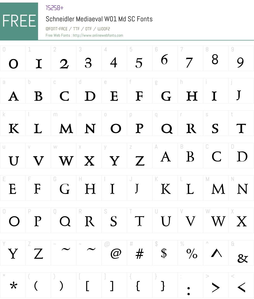 SchneidlerMediaevalW01-MdSC Font Screenshots