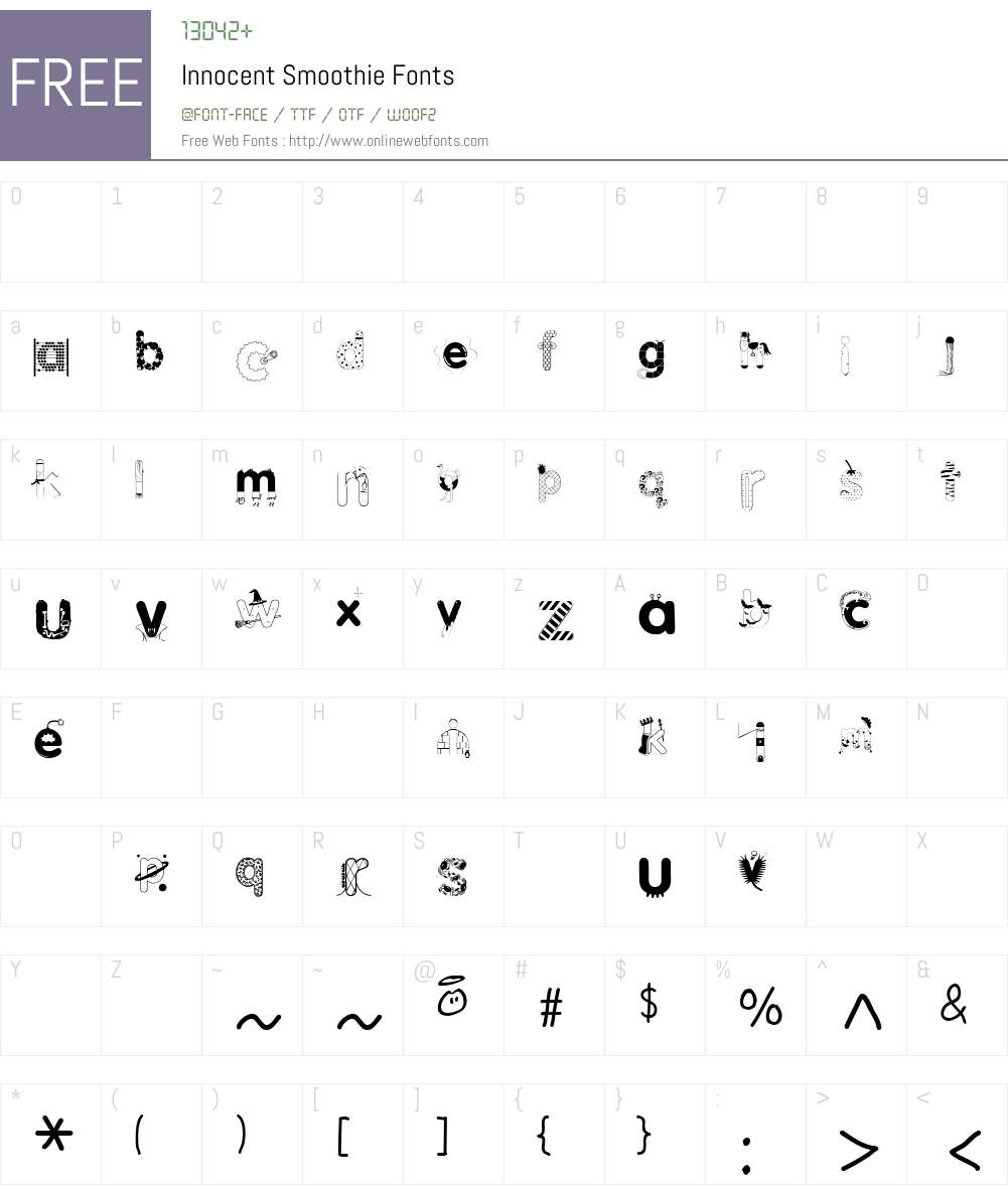 Innocent Smoothie Font Screenshots