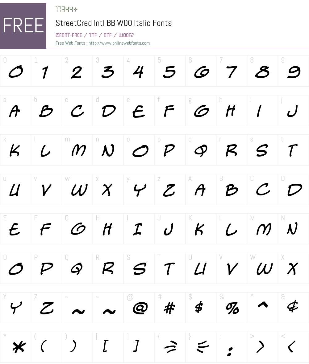 StreetCred Intl BB Font Screenshots