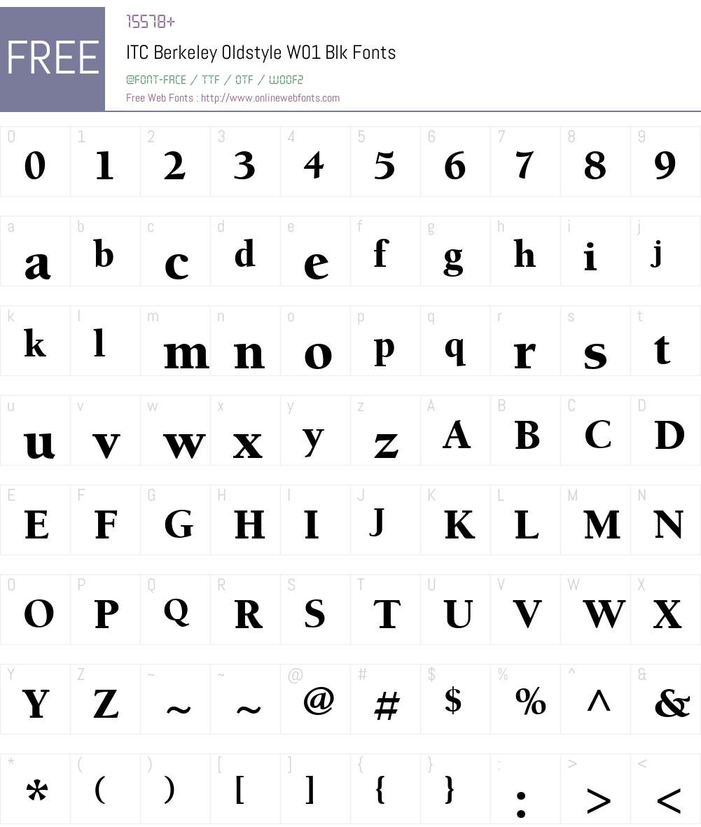 ITCBerkeleyOldstyleW01-Blk Font Screenshots