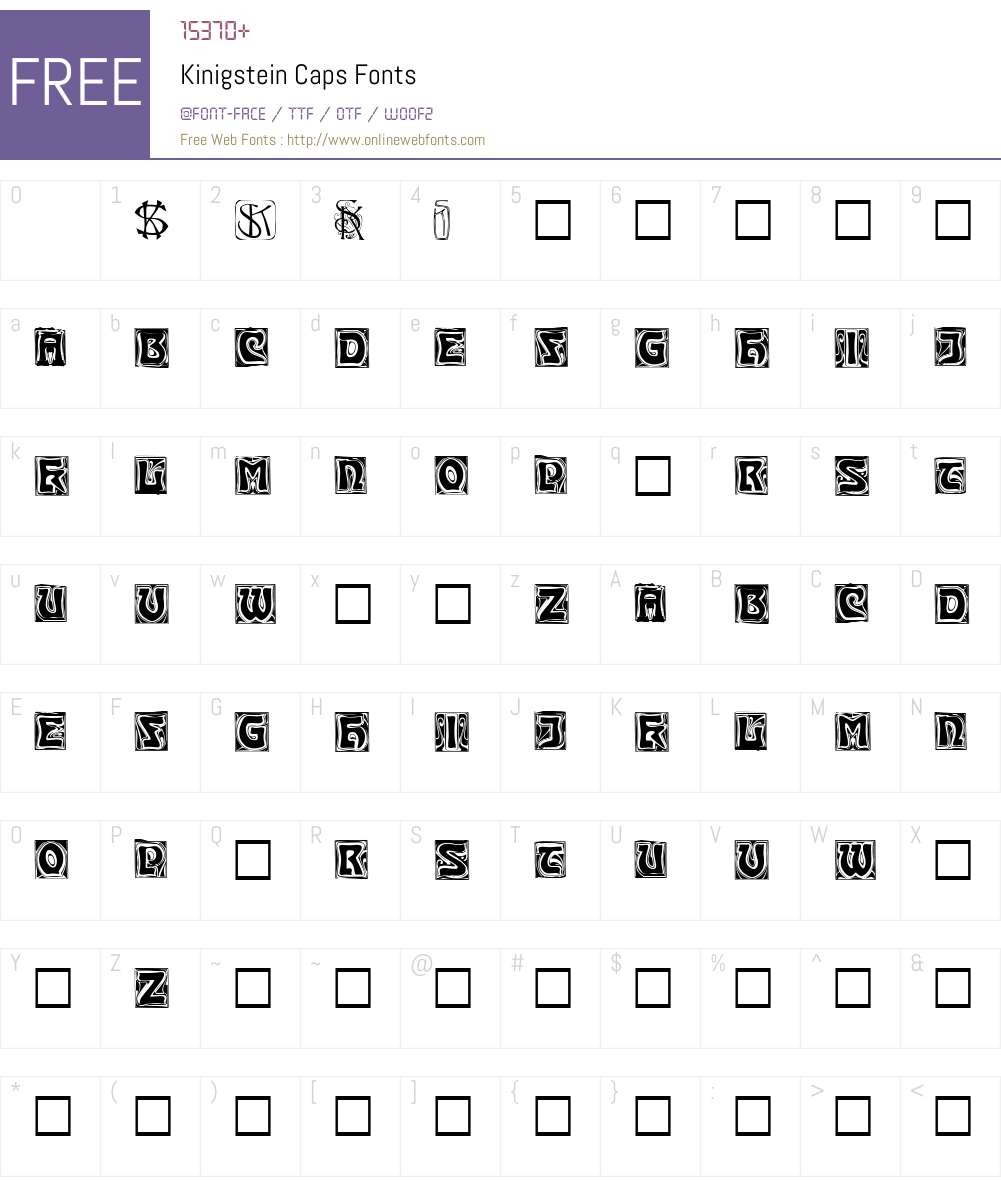 Kinigstein Caps Font Screenshots